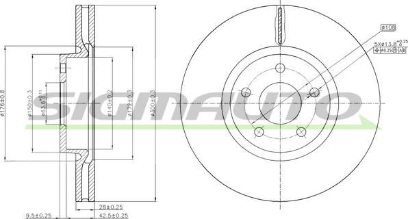 SIGMAUTO DBB835V - Тормозной диск autospares.lv