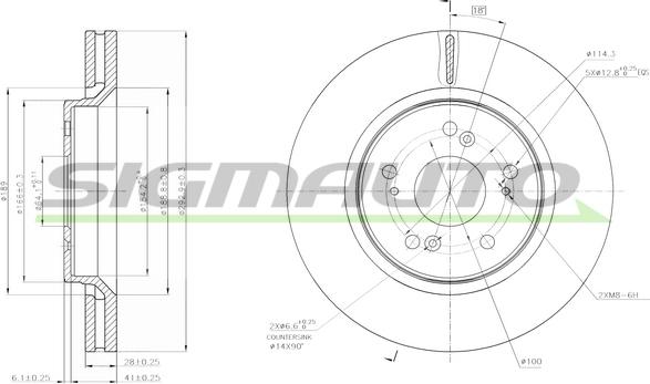 SIGMAUTO DBB820V - Тормозной диск autospares.lv