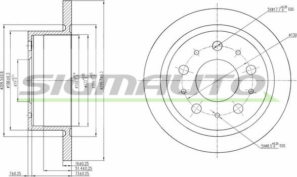 SIGMAUTO DBB823S - Тормозной диск autospares.lv