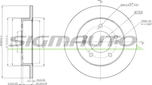 SIGMAUTO DBB874S - Тормозной диск autospares.lv