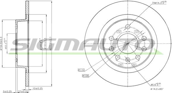 SIGMAUTO DBB877S - Тормозной диск autospares.lv