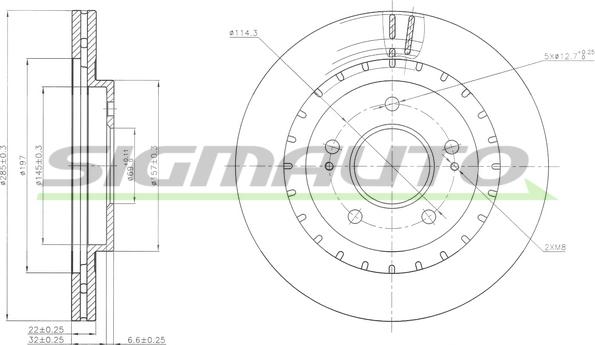 SIGMAUTO DBB399V - Тормозной диск autospares.lv