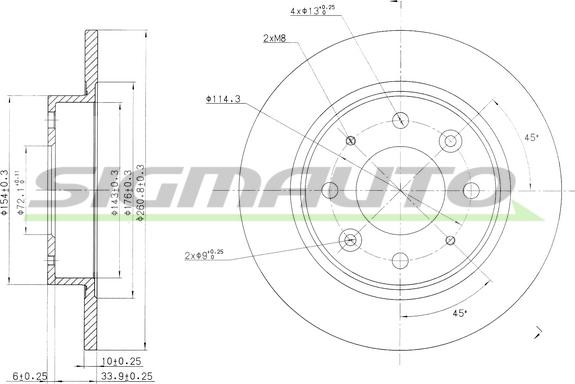 SIGMAUTO DBB395S - Тормозной диск autospares.lv