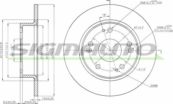 SIGMAUTO DBB390S - Тормозной диск autospares.lv