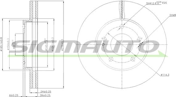 SIGMAUTO DBB393V - Тормозной диск autospares.lv