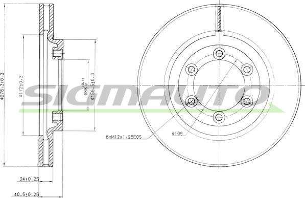 SIGMAUTO DBB346V - Тормозной диск autospares.lv