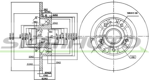 SIGMAUTO DBB364S - Тормозной диск autospares.lv