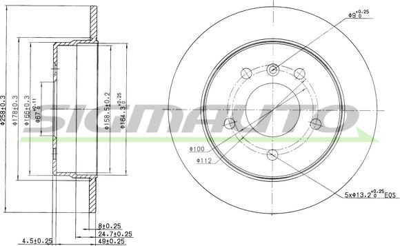 SIGMAUTO DBB362S - Тормозной диск autospares.lv