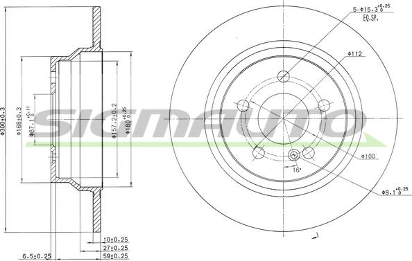 SIGMAUTO DBB308S - Тормозной диск autospares.lv