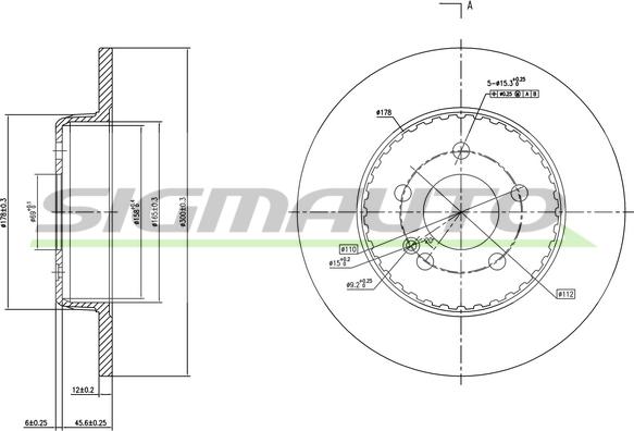 SIGMAUTO DBB317S - Тормозной диск autospares.lv