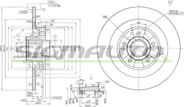 SIGMAUTO DBB386S - Тормозной диск autospares.lv