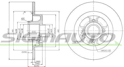 SIGMAUTO DBB381S - Тормозной диск autospares.lv