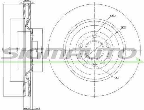 SIGMAUTO DBB333V - Тормозной диск autospares.lv