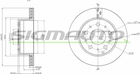 SIGMAUTO DBB321V - Тормозной диск autospares.lv