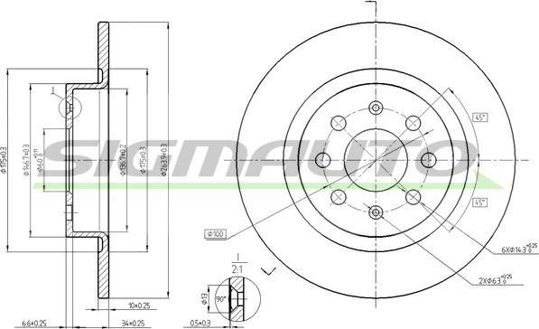 SIGMAUTO DBB299S - Тормозной диск autospares.lv