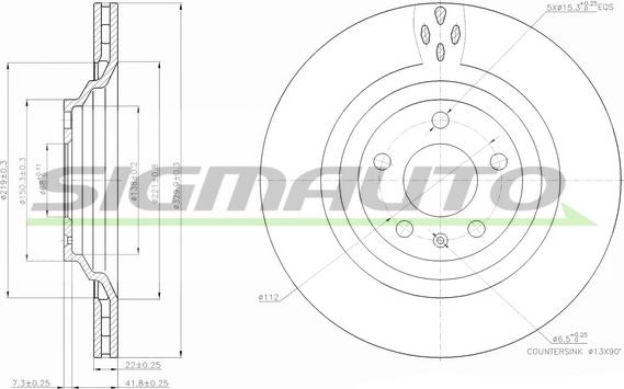 SIGMAUTO DBB240V - Тормозной диск autospares.lv