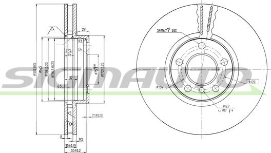 SIGMAUTO DBB256V - Тормозной диск autospares.lv