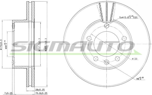 SIGMAUTO DBB217V - Тормозной диск autospares.lv