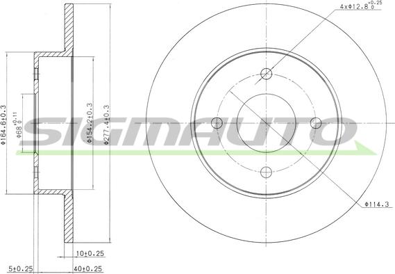 SIGMAUTO DBB235S - Тормозной диск autospares.lv