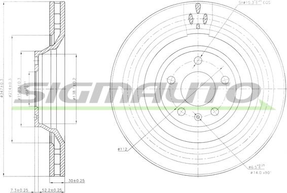 SIGMAUTO DBB238V - Тормозной диск autospares.lv