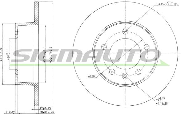 SIGMAUTO DBB272S - Тормозной диск autospares.lv