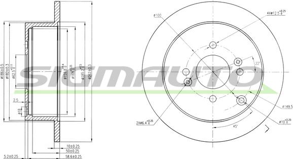 SIGMAUTO DBB794S - Тормозной диск autospares.lv