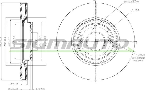 SIGMAUTO DBB795V - Тормозной диск autospares.lv