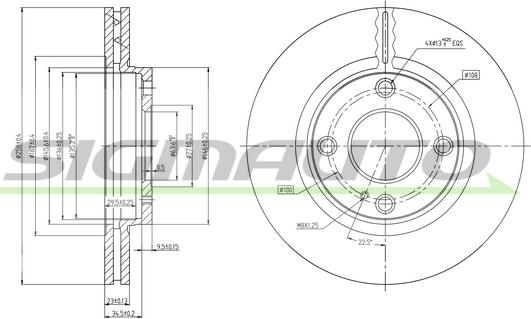 SIGMAUTO DBB740V - Тормозной диск autospares.lv