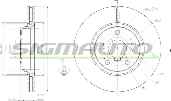 SIGMAUTO DBB756V - Тормозной диск autospares.lv