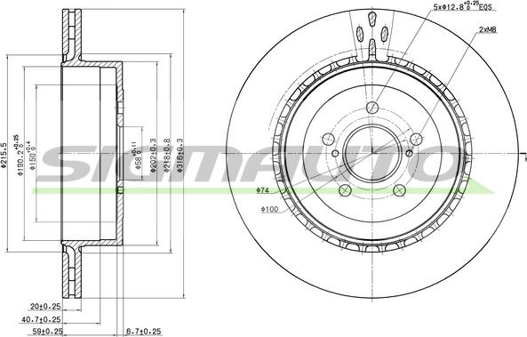 SIGMAUTO DBB750V - Тормозной диск autospares.lv