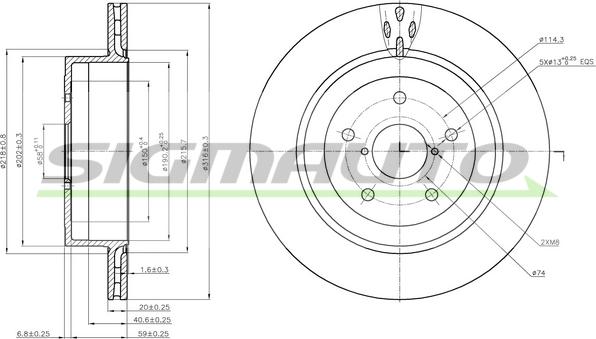 SIGMAUTO DBB751V - Тормозной диск autospares.lv