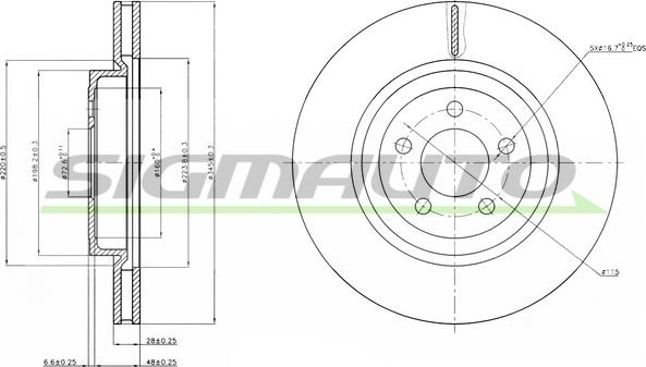 SIGMAUTO DBB765V - Тормозной диск autospares.lv