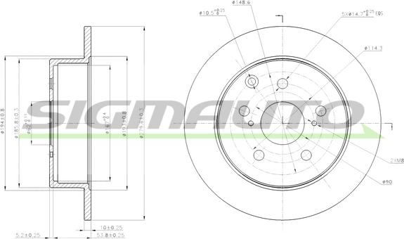 SIGMAUTO DBB704S - Тормозной диск autospares.lv