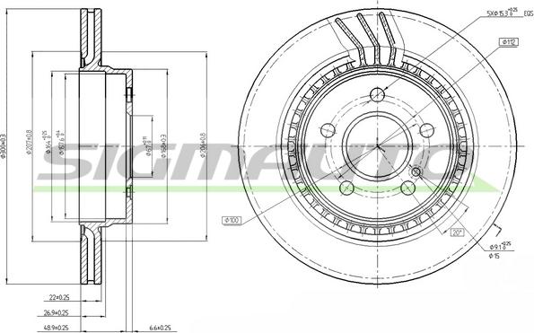 SIGMAUTO DBB700V - Тормозной диск autospares.lv