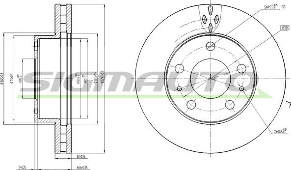 SIGMAUTO DBB718V - Тормозной диск autospares.lv