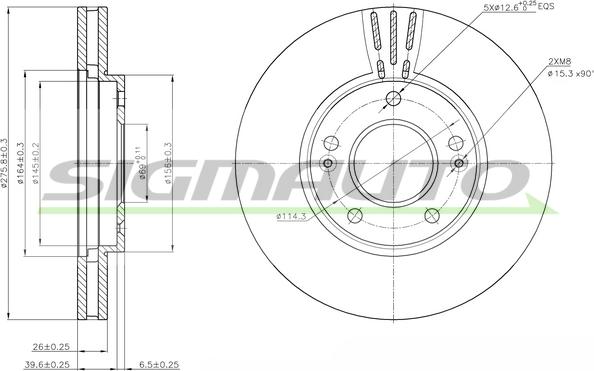 SIGMAUTO DBB786V - Тормозной диск autospares.lv