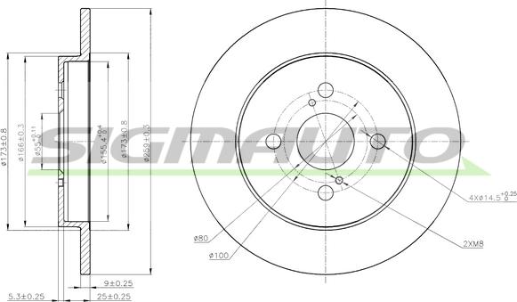 SIGMAUTO DBB781S - Тормозной диск autospares.lv