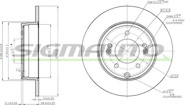 SIGMAUTO DBB787S - Тормозной диск autospares.lv