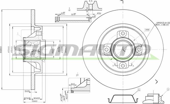 SIGMAUTO DBB735S - Тормозной диск autospares.lv