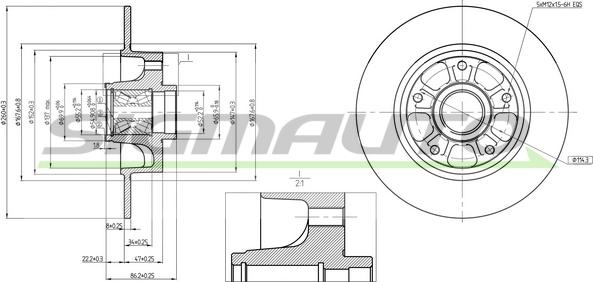 SIGMAUTO DBB730S - Тормозной диск autospares.lv