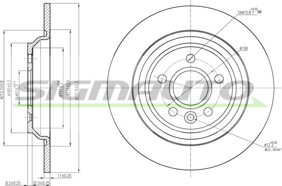 SIGMAUTO DBB720S - Тормозной диск autospares.lv