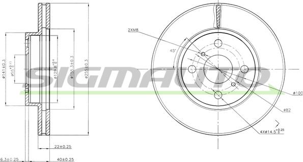 SIGMAUTO DBB779V - Тормозной диск autospares.lv