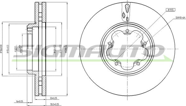 SIGMAUTO DBC469V - Тормозной диск autospares.lv