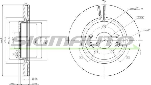 SIGMAUTO DBC466V - Тормозной диск autospares.lv