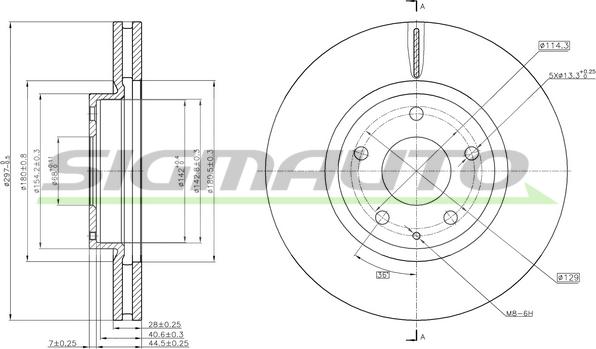 SIGMAUTO DBC463V - Тормозной диск autospares.lv