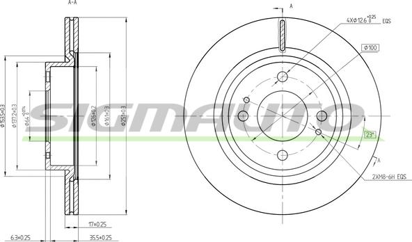 SIGMAUTO DBC467V - Тормозной диск autospares.lv