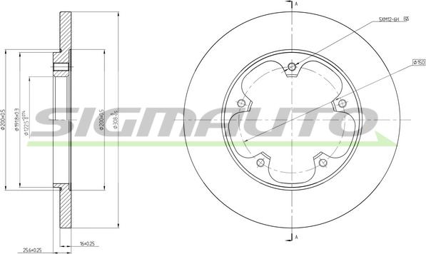 SIGMAUTO DBC484S - Тормозной диск autospares.lv