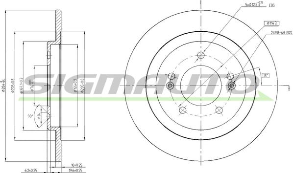 SIGMAUTO DBC482S - Тормозной диск autospares.lv