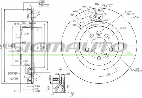 SIGMAUTO DBC429V - Тормозной диск autospares.lv