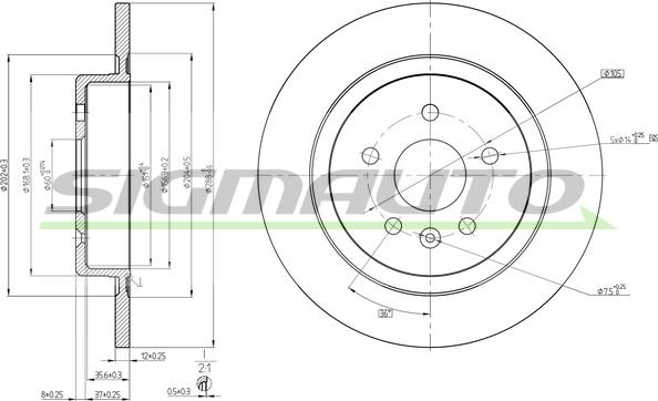 SIGMAUTO DBC425S - Тормозной диск autospares.lv